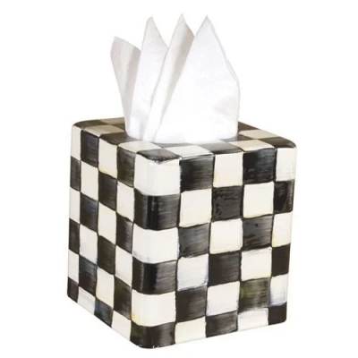 Courtly Check Enamel Boutique Tissue Box Cover