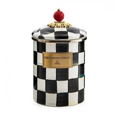 Courtly Check Enamel Canister - Medium