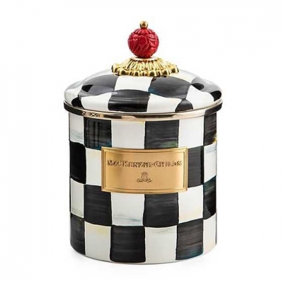 Courtly Check Enamel Canister - Small