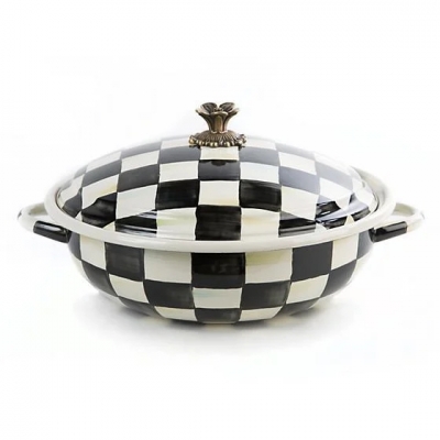 Courtly Check Enamel Casserbole - Large