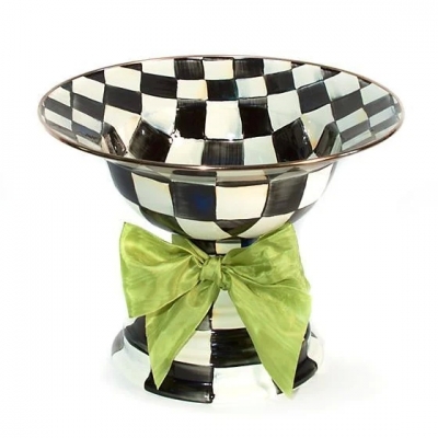 Courtly Check Enamel Compote - Large