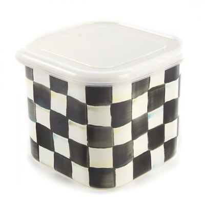 Courtly Check Enamel Deep Squarage Bowl - Medium