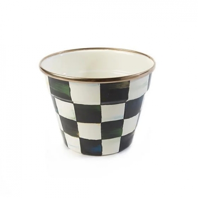 Courtly Check Enamel Garden Pot - Small