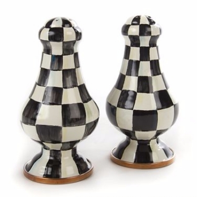 Courtly Check Enamel Large Salt & Pepper Shakers