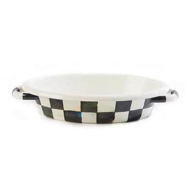 Courtly Check Enamel Oval Gratin Dish - Small