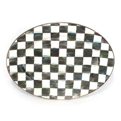 Courtly Check Enamel Oval Platter - Medium