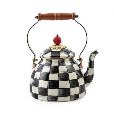 Courtly Check Enamel Tea Kettle - 2 Quart