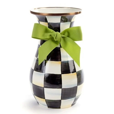  Courtly Check Enamel Vase - Tall