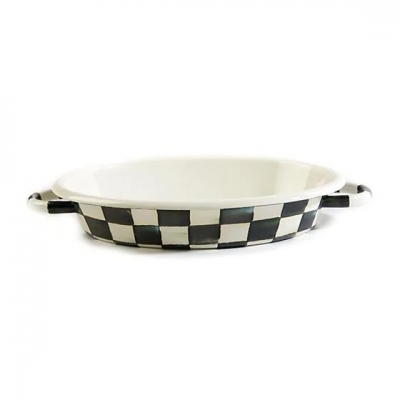 Courtly Check Enamel Oval Gratin Dish - Medium