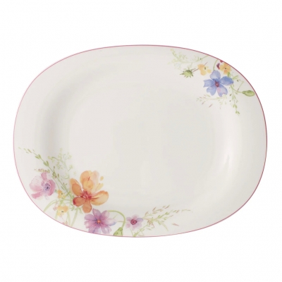 Mariefleur Çiçek Desenli Oval Servis Kasesi 34 cm