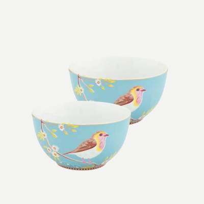 Pip Studio Early Bird Mavi Porselen Kase Seti 15 Cm