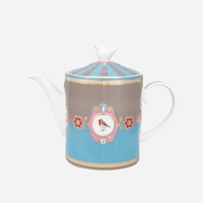 Pip Studio Love Birds Mavi Haki Porselen Demlik 1300 Ml