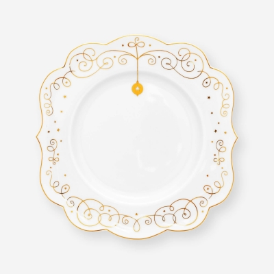 Pip Studio Royal Gold White Beyaz Porselen Pasta Tabağı 17 Cm