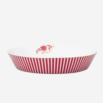 Pip Studio Royal Stripes Pembe Porselen Çukur Tabak 21,5 Cm