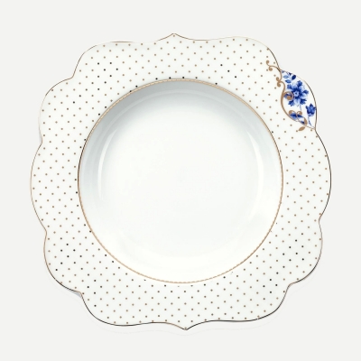 Pip Studio Royal White Beyaz Porselen Çukur Tabak 23,5 Cm