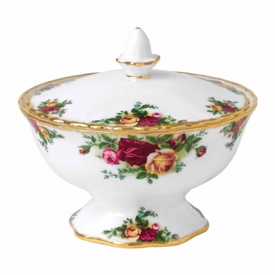 Royal Albert Old Country Roses Şekerlik / Ayaklı kapaklı kase