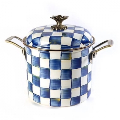 Royal Check Enamel 7 Qt. Stockpot