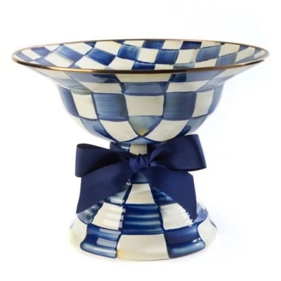 Royal Check Enamel Compote - Large