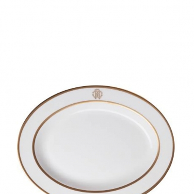 Silk Gold Porselen Oval Servis Tabağı 23 cm