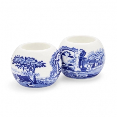 Spode Blue Italian 2li Tealight mumluk