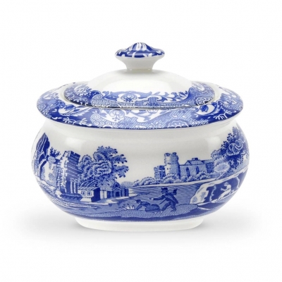 Spode Blue Italian Şekerlik - kapaklı