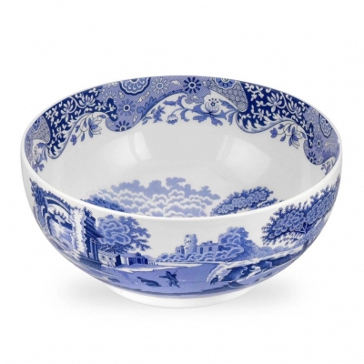 Spode Blue Italian Yuvarlak salata servis