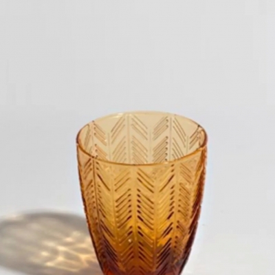 Zig Zag Amber Kristal, Şarap Bardağı