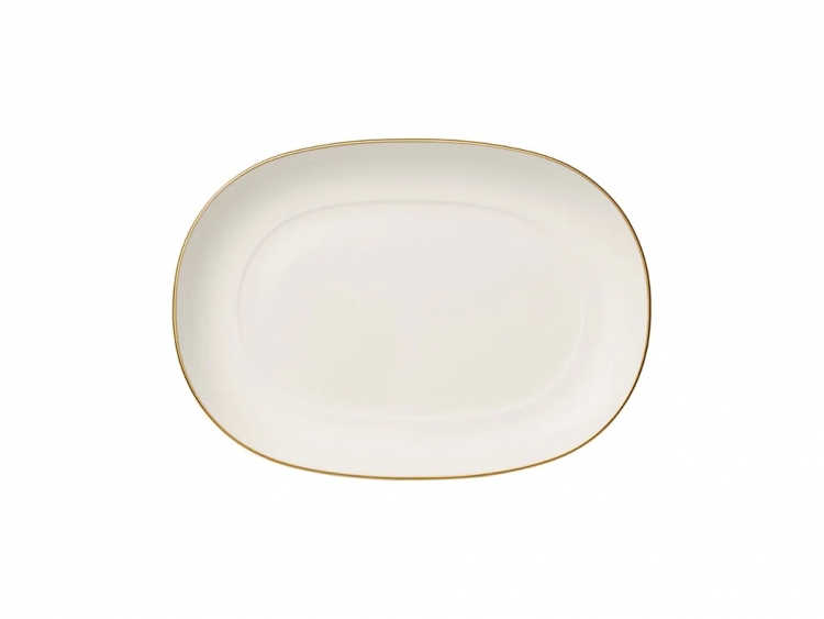 Anmut Beyaz Gold Oval Servis Tabağı 20 Cm