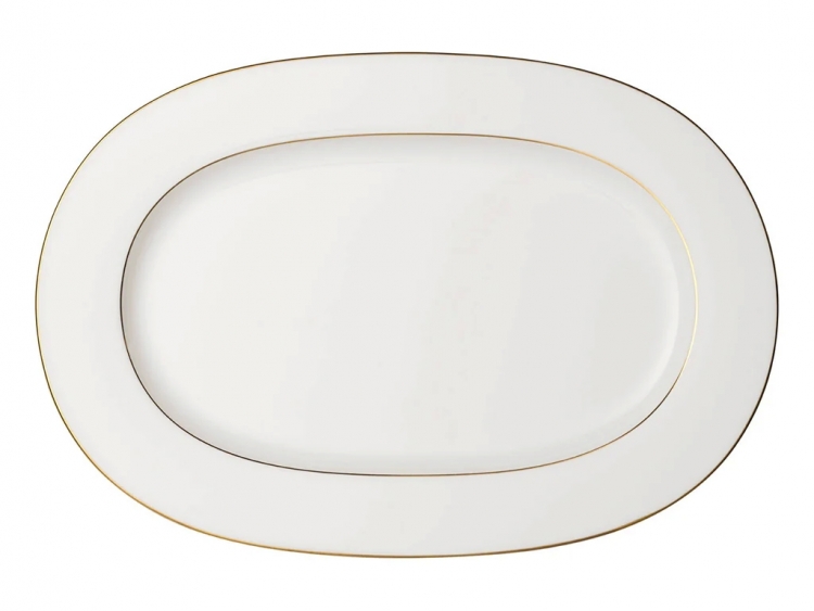 Anmut Beyaz Gold Oval Servis Tabağı 41 Cm