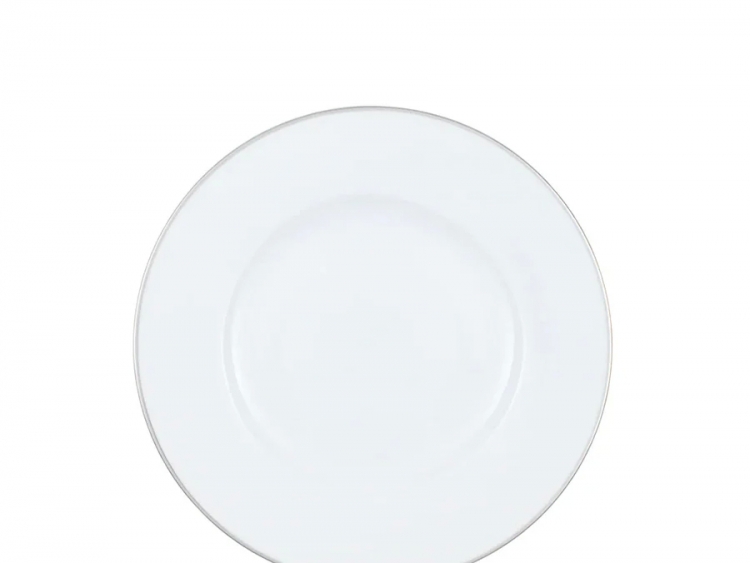 Anmut Beyaz Platin Pasta Tabağı 22 Cm