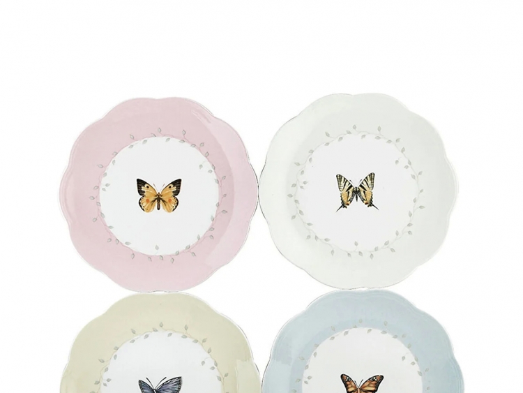 Butterfly Pasta Tabağı, 20Cm, 4 Renk, 4 Lü Set