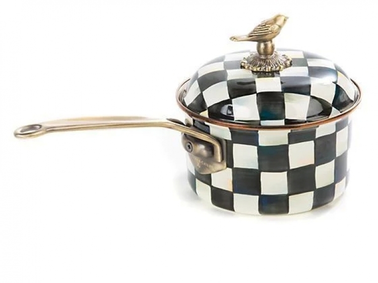 Courtly Check Enamel 2.5 Qt. Saucepan