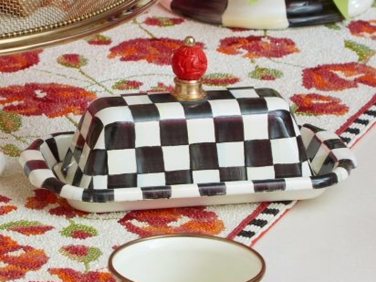 Courtly Check Enamel Butter Box