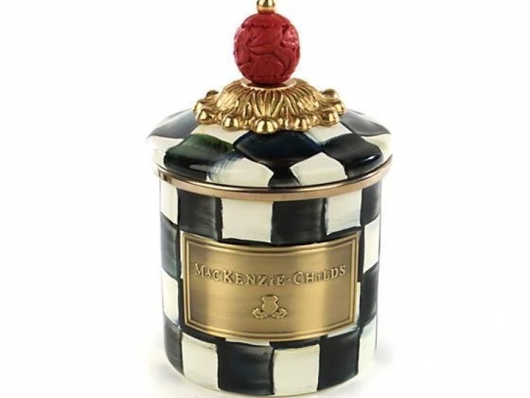 Courtly Check Enamel Canister - Mini