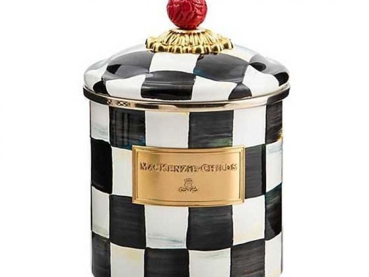 Courtly Check Enamel Canister - Small