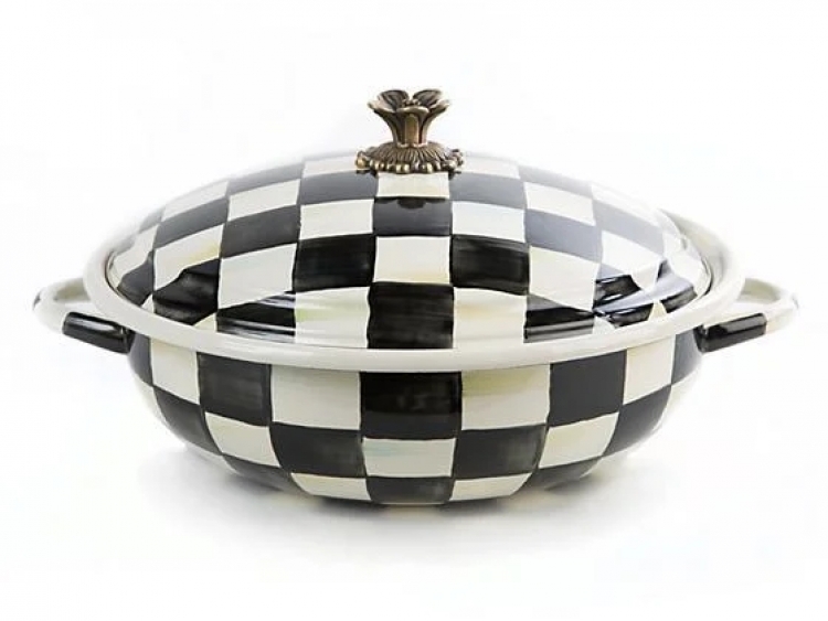 Courtly Check Enamel Casserbole - Large