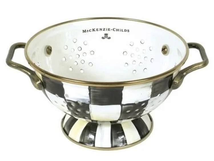 Courtly Check Enamel Colander - Small