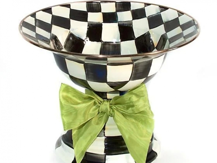 Courtly Check Enamel Compote - Large