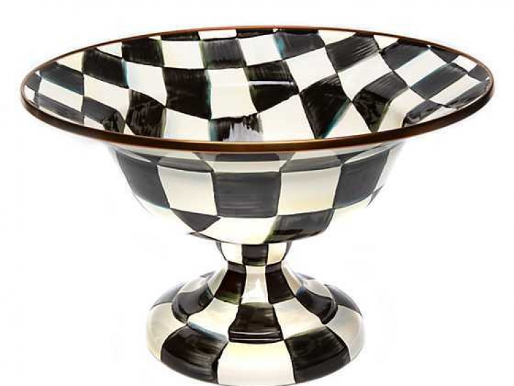 Courtly Check Enamel Compote - Large