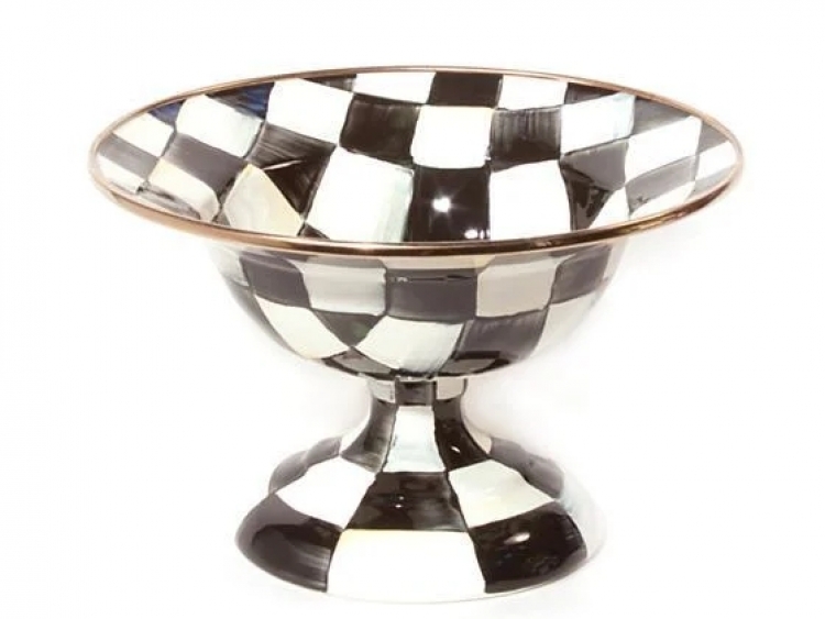 Courtly Check Enamel Compote - Small