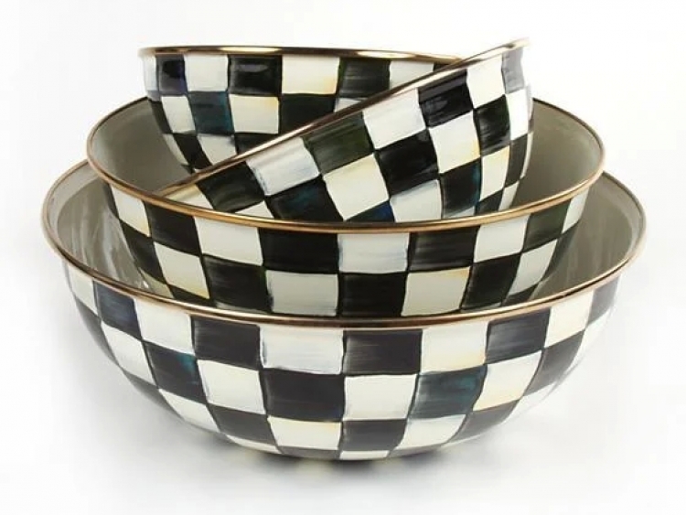 Courtly Check Enamel Everyday Bowl - Small