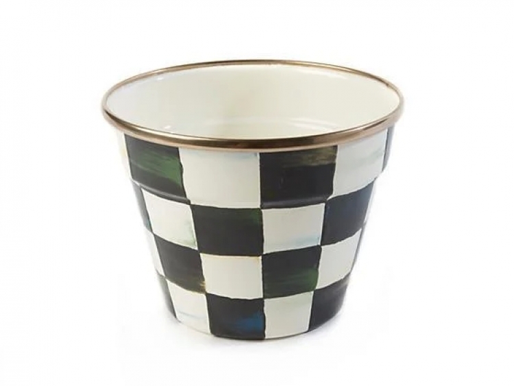 Courtly Check Enamel Garden Pot - Small