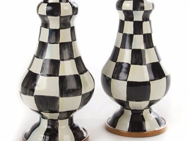 Courtly Check Enamel Large Salt & Pepper Shakers