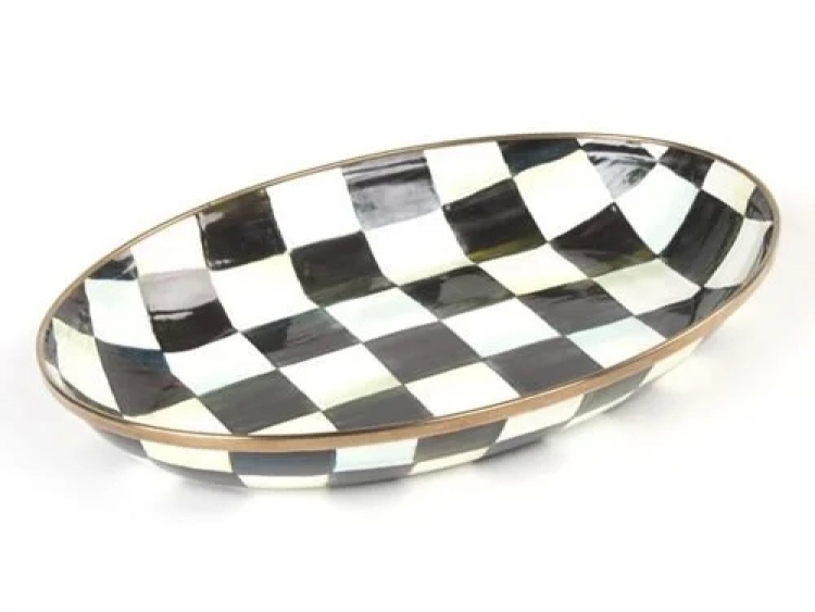 Courtly Check Enamel Oval Dish