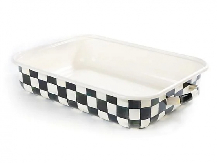 Courtly Check Enamel Roasting Pan With Rack