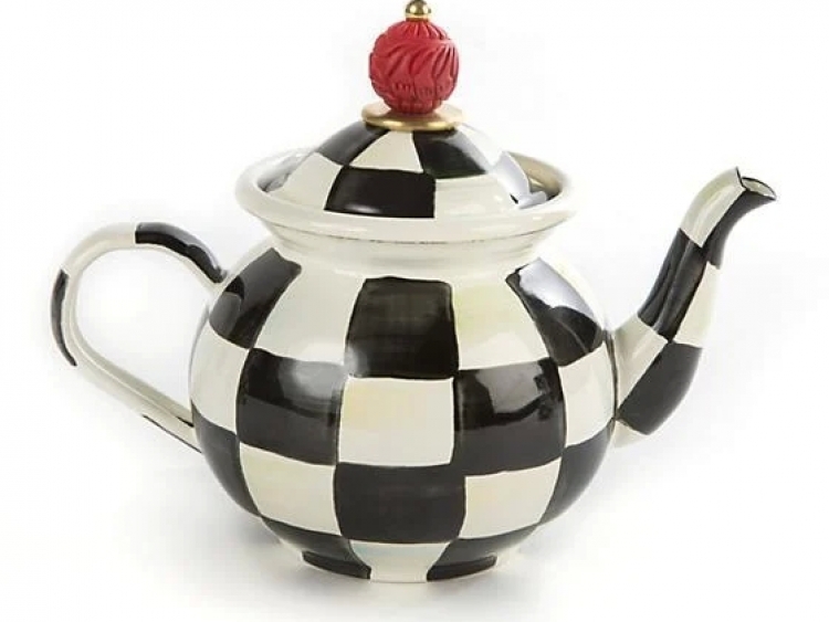 Courtly Check Enamel Tea For Me Pot