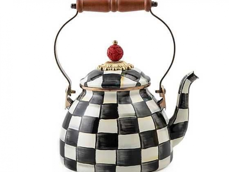 Courtly Check Enamel Tea Kettle - 2 Quart