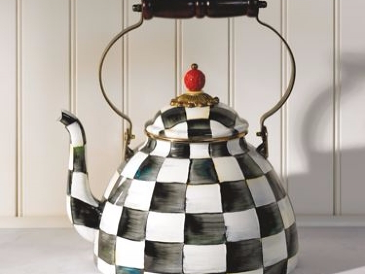 Courtly Check Enamel Tea Kettle - 3 Quart