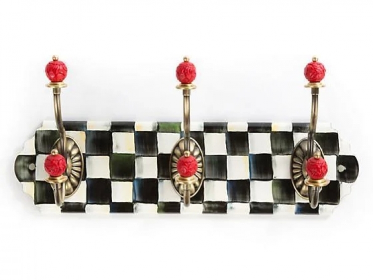 Courtly Check Enamel Triple Wall Hook