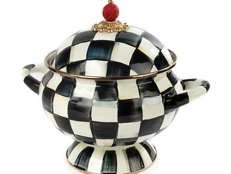 Courtly Check Enamel Tureen